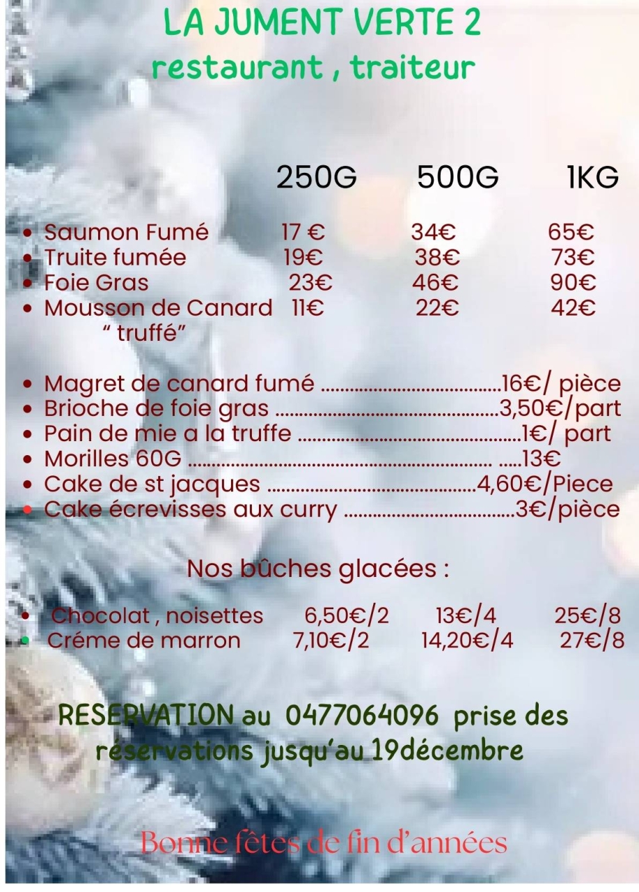 TRAITEUR  - La Jument Verte 2 - restaurant UNIEUX - Traiteur Saint-Étienne - Restaurant à Firminy